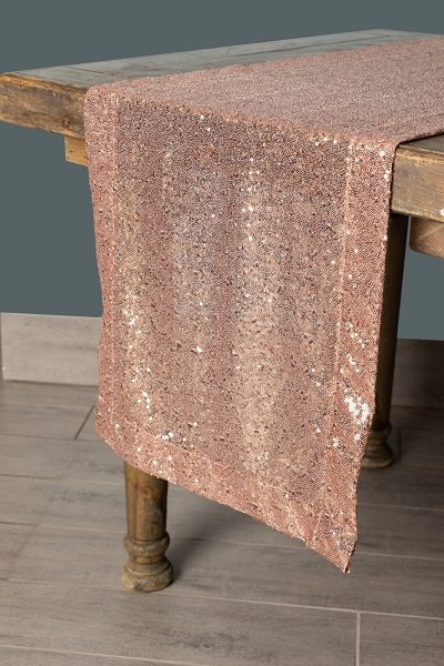 Specialty Sequins Rose Gold table runner